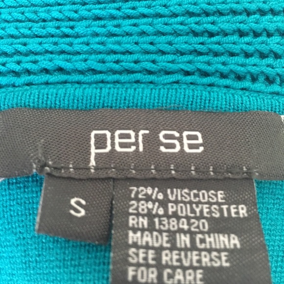 Per se open front sweater persian teal size small - Picture 3 of 5